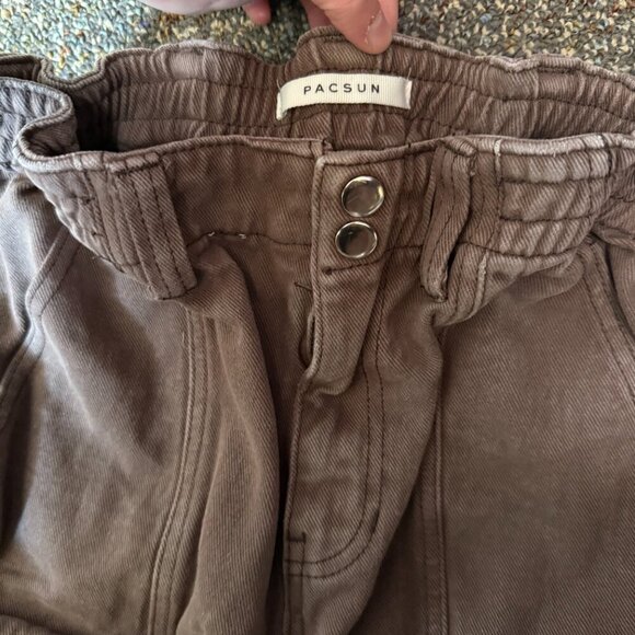 PacSun elastic waist cargo pants brown women’s S - Picture 2 of 5
